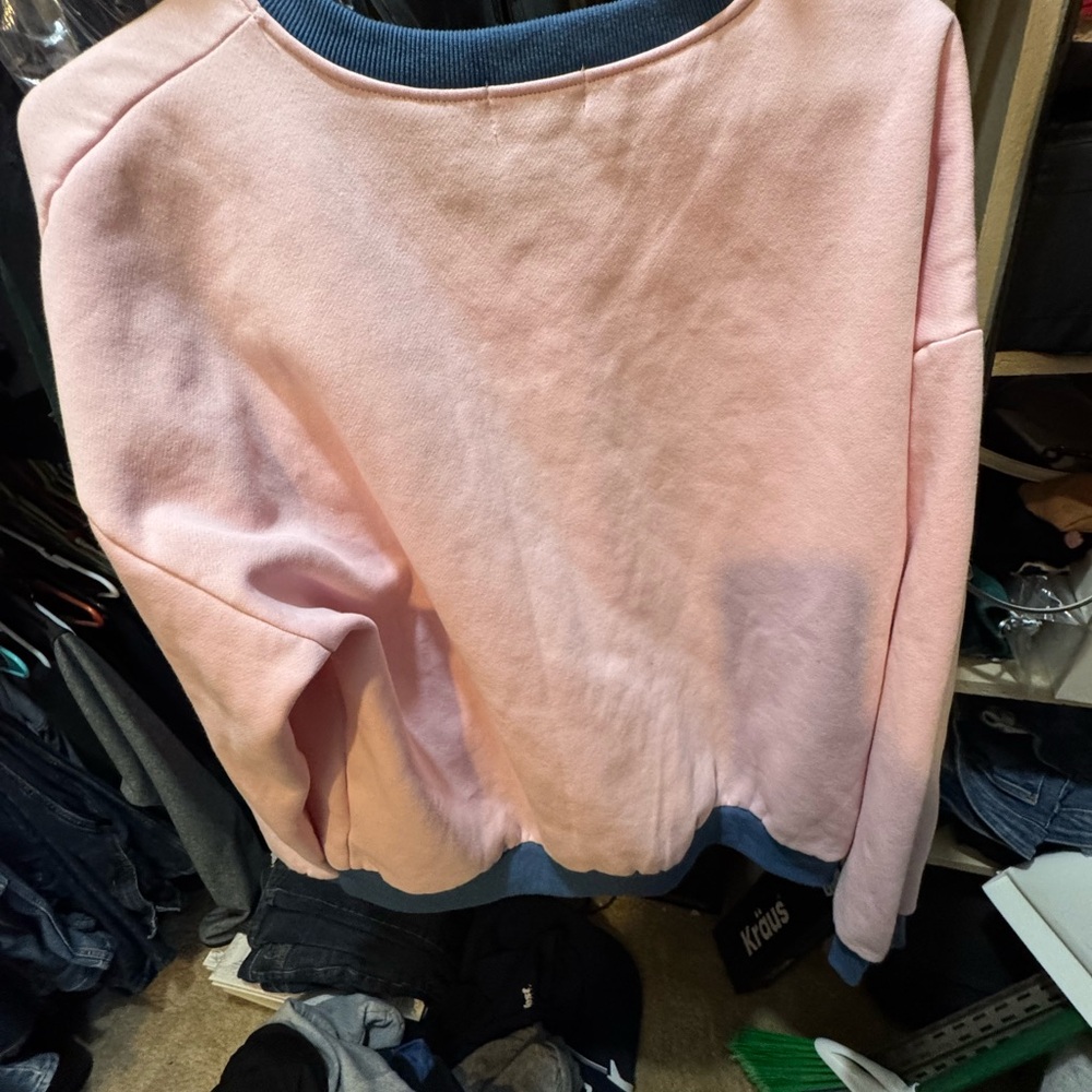 Edikted Pink and Blue Crew Neck Sweater